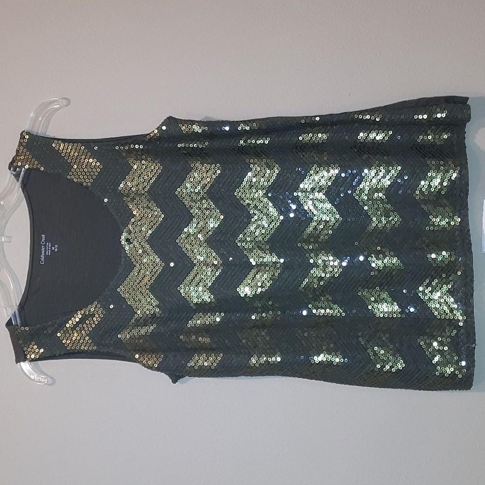 Coldwater Creek sequined front tank top blouse NWOT